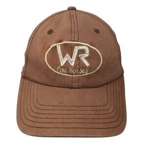 WR Cow Horses Fitted Baseball Cap Brown Medium Lightweight Embroidered A-Flex